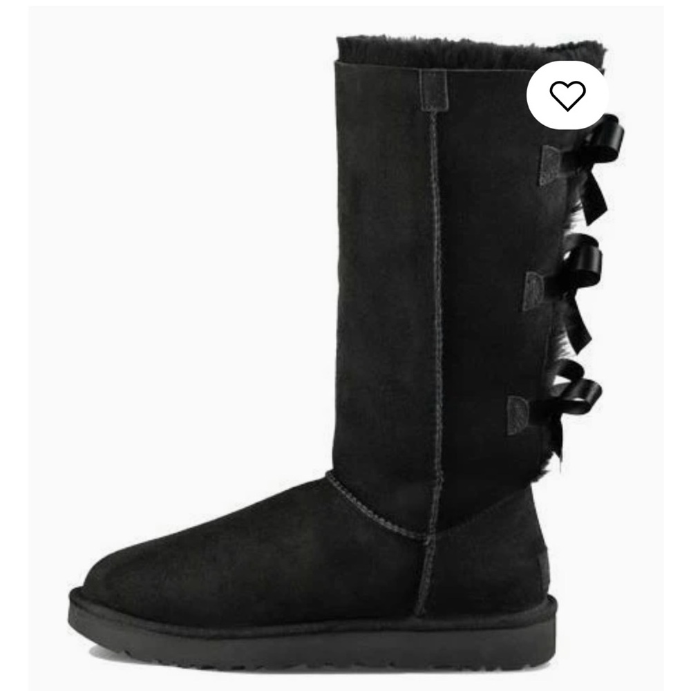 UGG Black Winter Boots with Decorative Bows